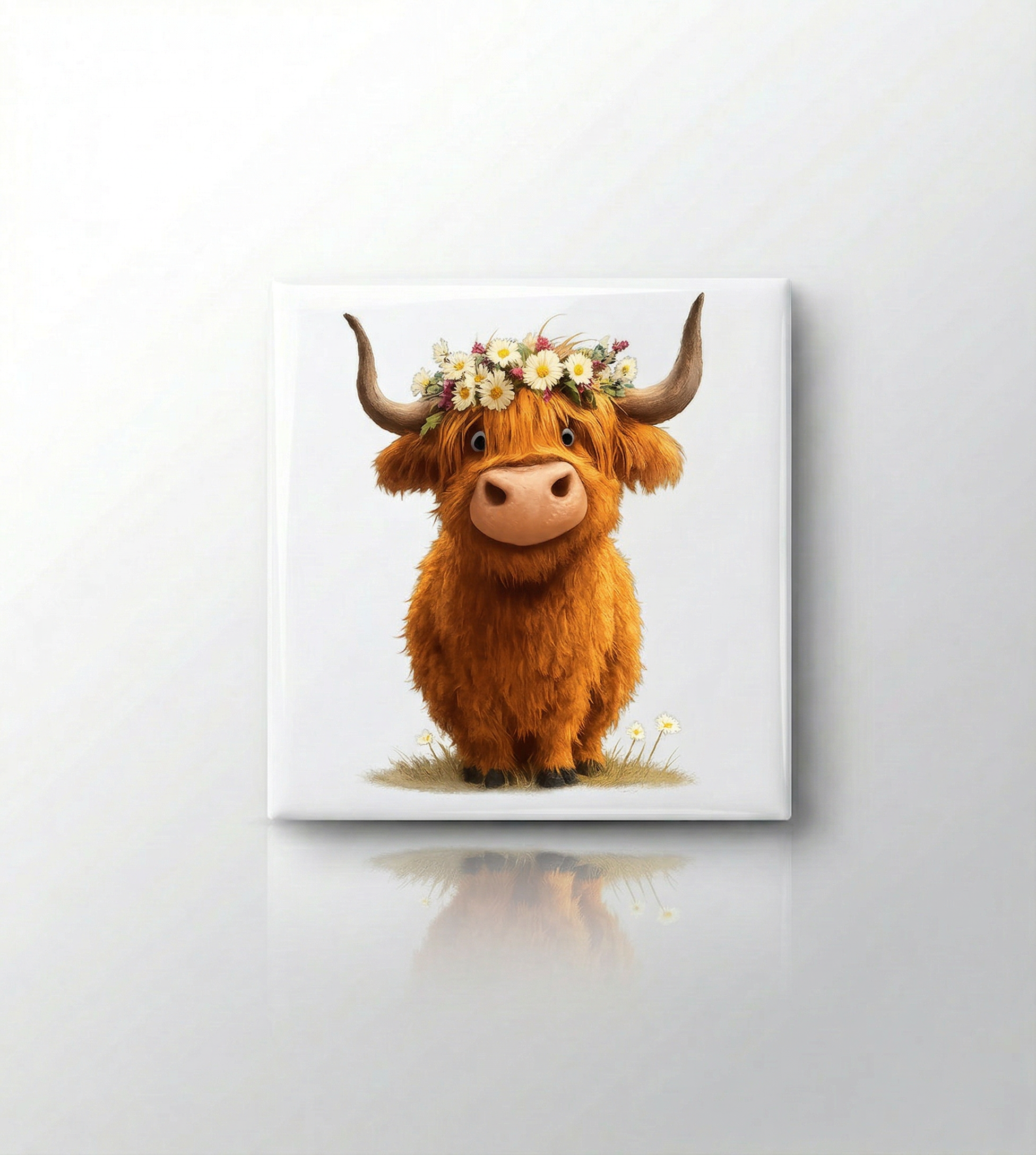 Fundraising Floral Highland Cow Magnet