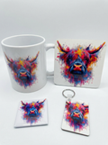 Colour Splash Highland Cow Gift Set