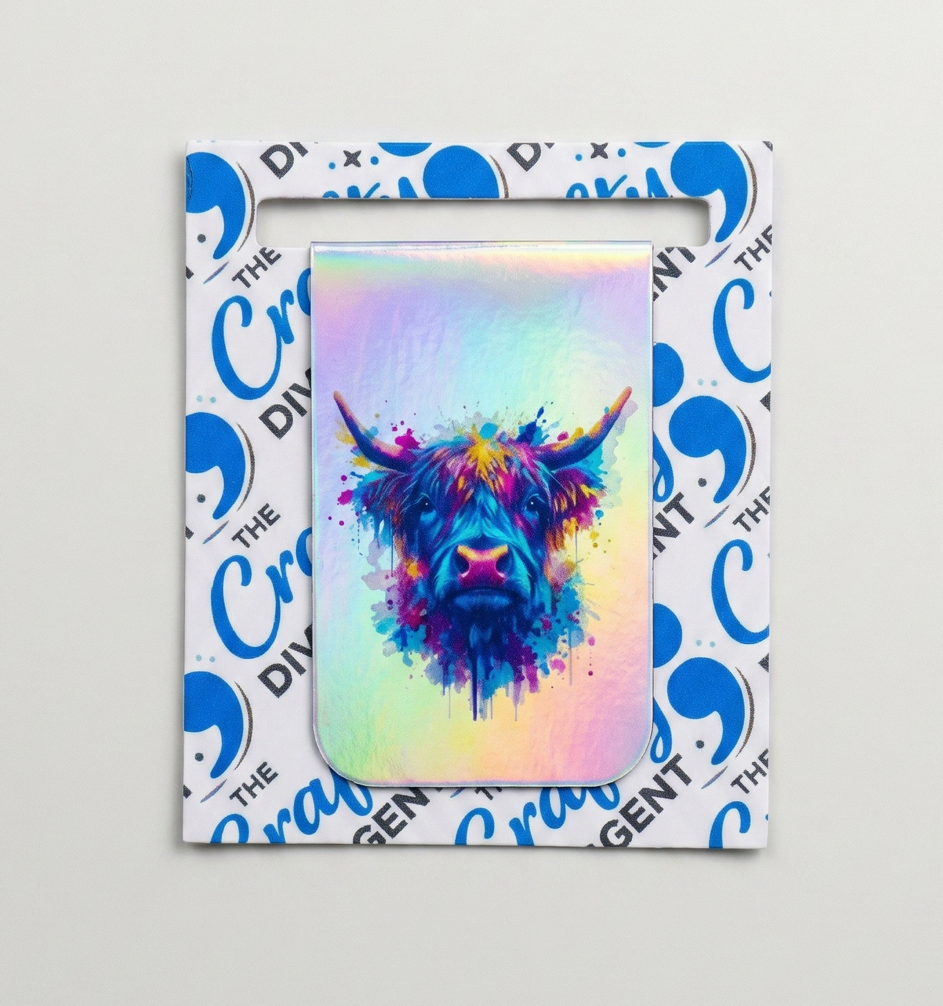 Colourful Highland Cow Magnetic Bookmark