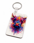 Colour Splash Highland Cow Keyring